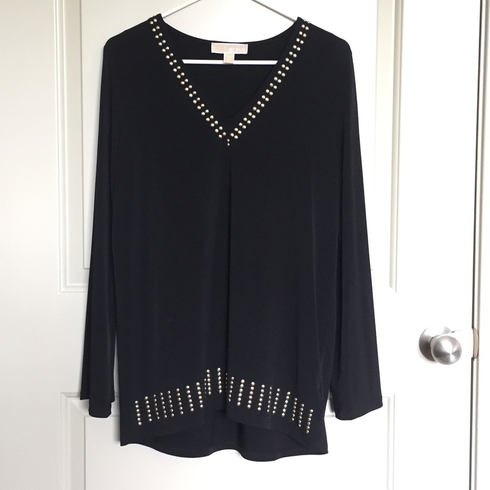 Michael Kors black studded dress shirt